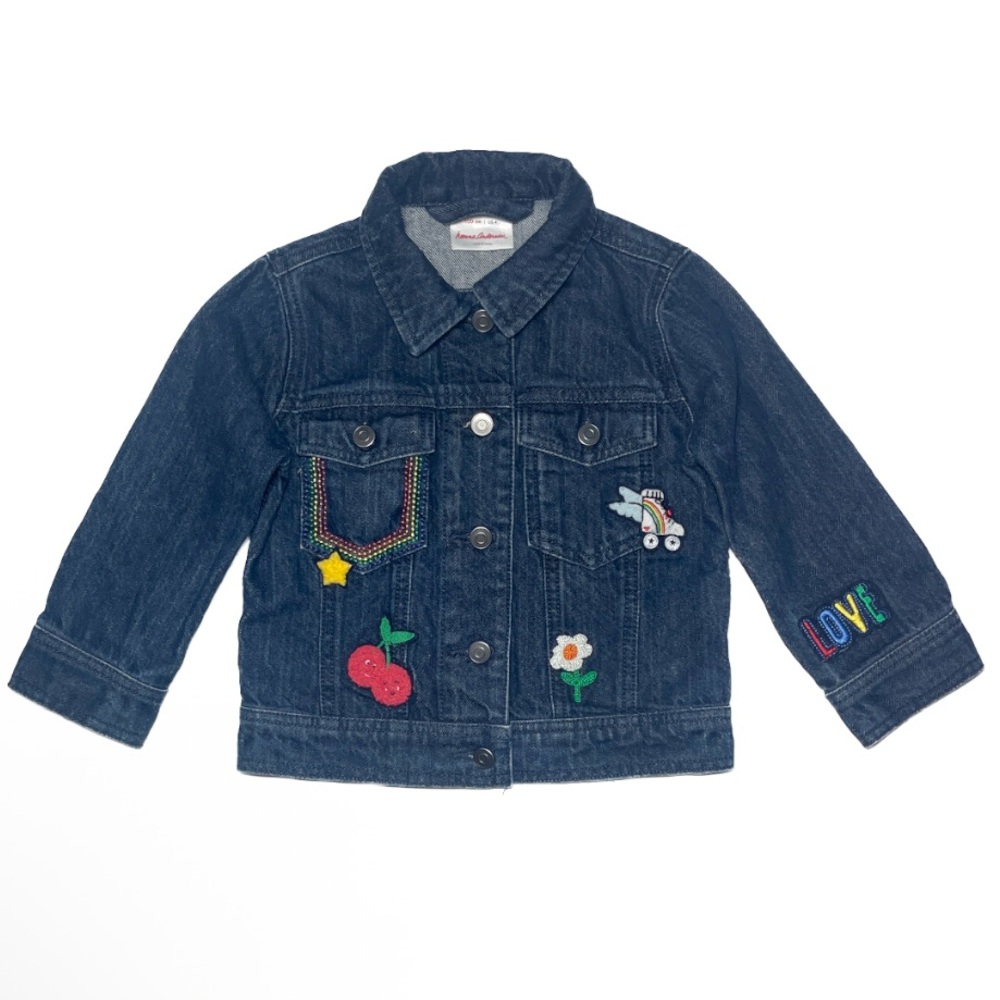 HANNA ANDERSSON EUC Unicorn Patch Blue Jean Jacket